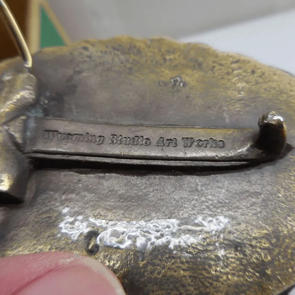 American Police Law & Order Patience Integrity Guts PIG Wyoming Art Works Buckle